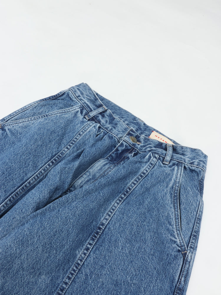 MEYAME DENIM WIDE TUCK PANTS MEY-2516 BLUE