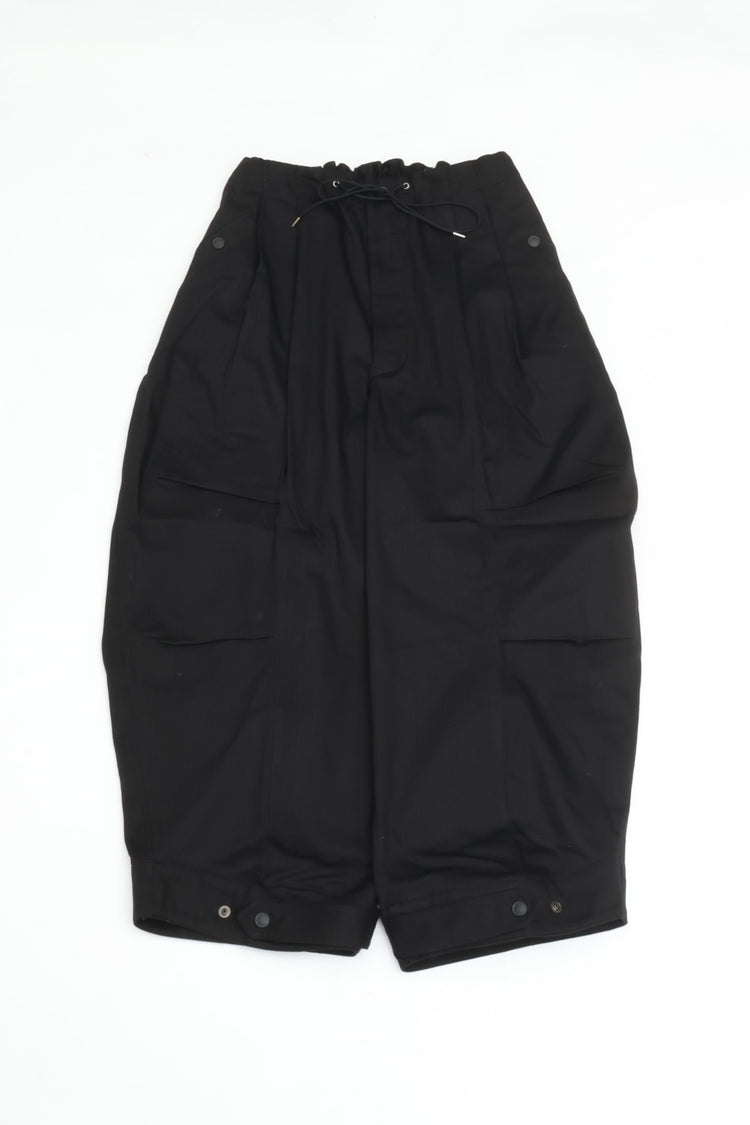 HAVERSACK  コットンヘリンボーンクロップドアーミーパンツ 462626 BLACK