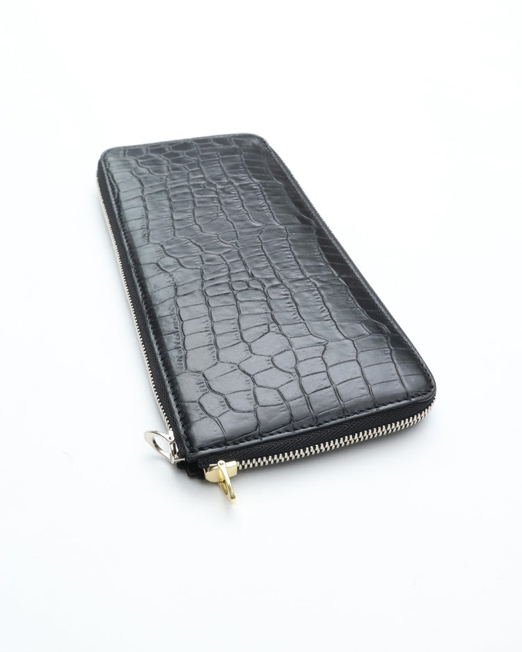 ED ROBERT JUDSON PARALLEL magic purse_L C/#50 black croco grain