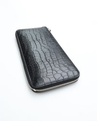 ED ROBERT JUDSON PARALLEL magic purse_L C/#50 black croco grain