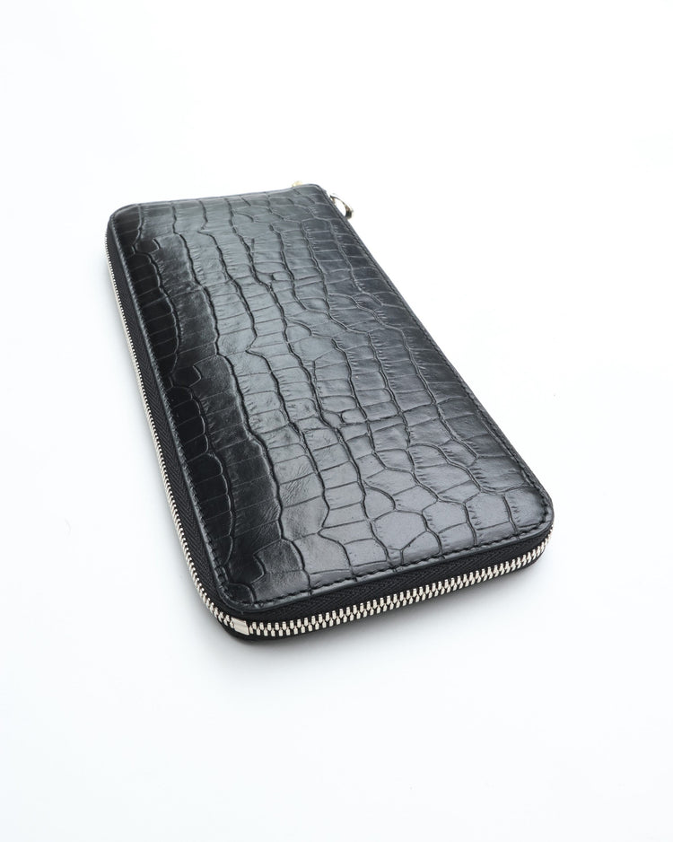 ED ROBERT JUDSON PARALLEL magic purse_L C/#50 black croco grain