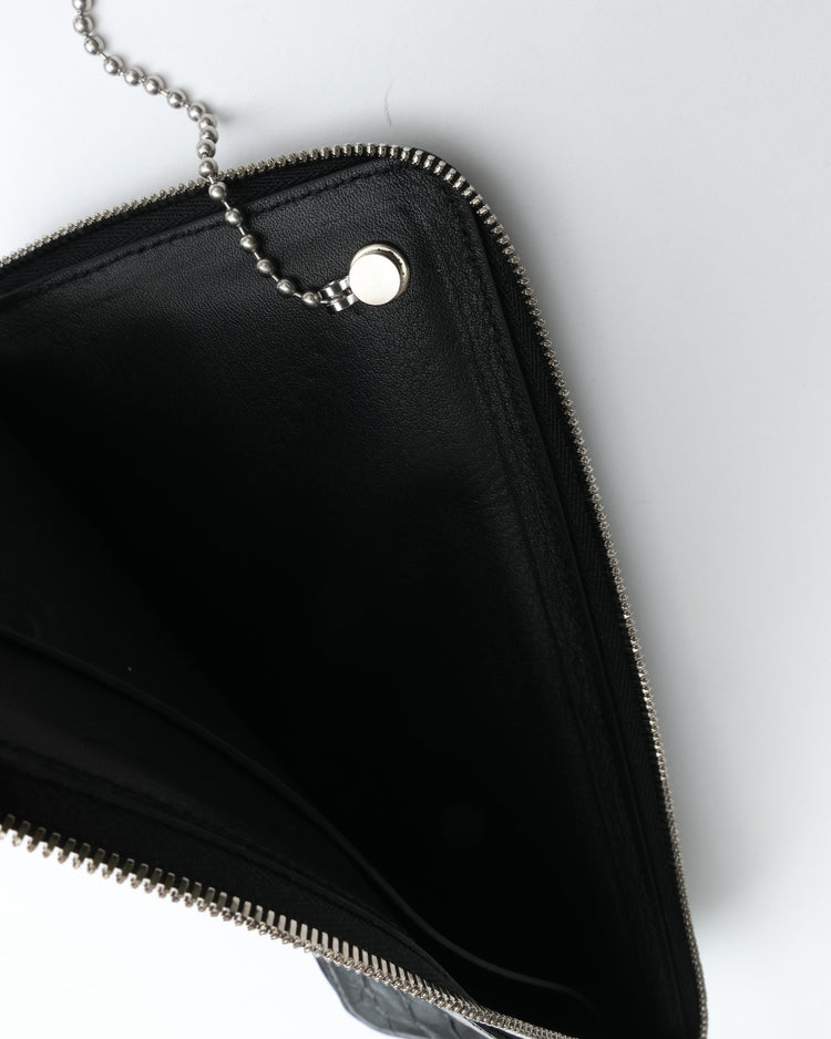 ED ROBERT JUDSON PARALLEL magic purse_L C/#50 black croco grain