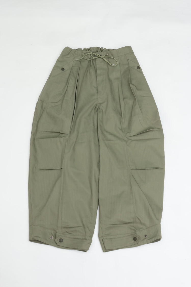 HAVERSACK Cotton Herringbone Cropped Army Pants 462626 KHAKI