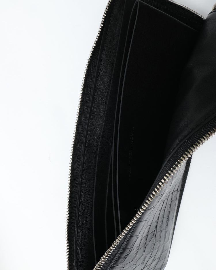 ED ROBERT JUDSON  PARALLEL magic purse_L C/#50  black  croco grain