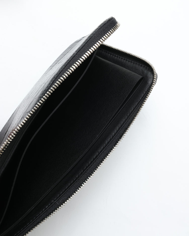 ED ROBERT JUDSON PARALLEL magic purse_L C/#50 black croco grain