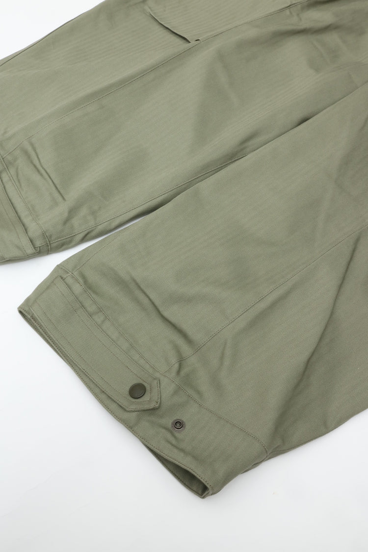 HAVERSACK Cotton Herringbone Cropped Army Pants 462626 KHAKI
