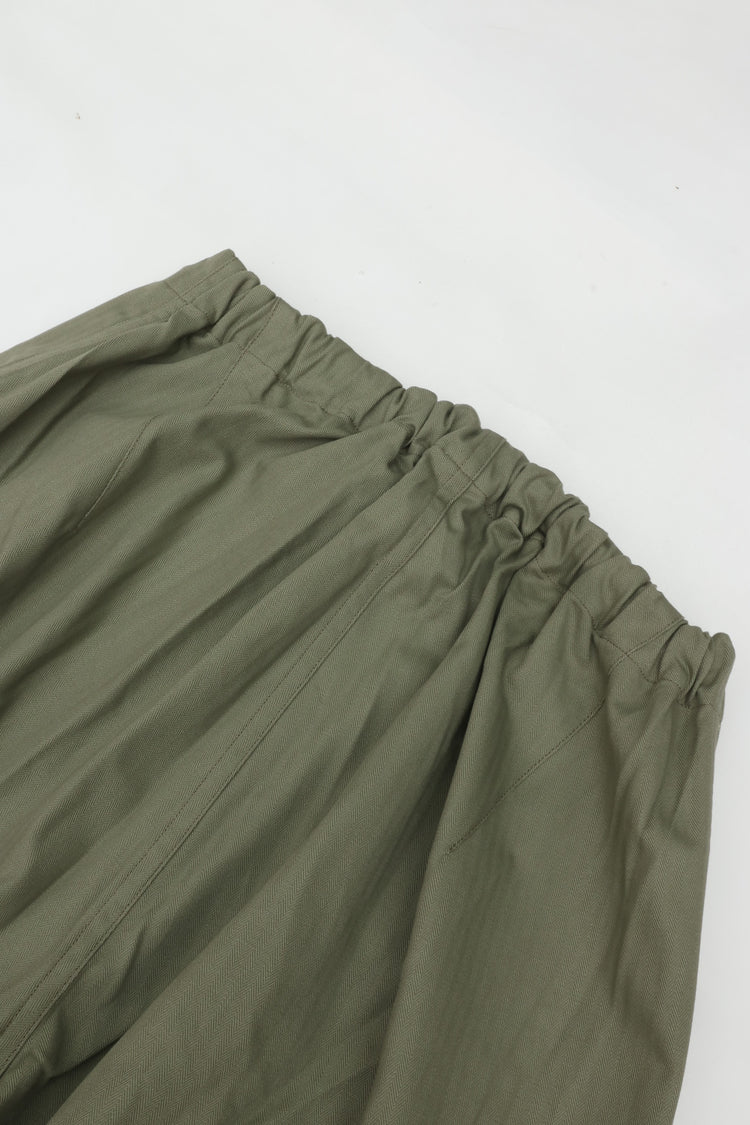 HAVERSACK Cotton Herringbone Cropped Army Pants 462626 KHAKI