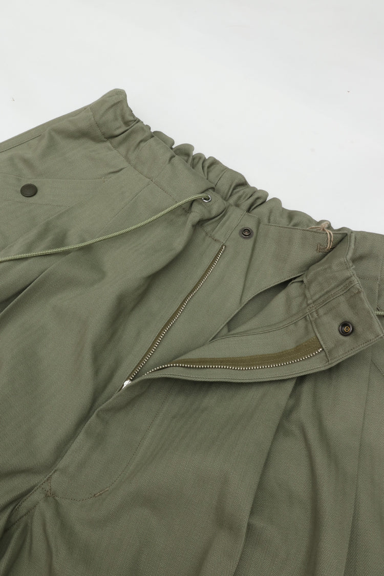 HAVERSACK Cotton Herringbone Cropped Army Pants 462626 KHAKI
