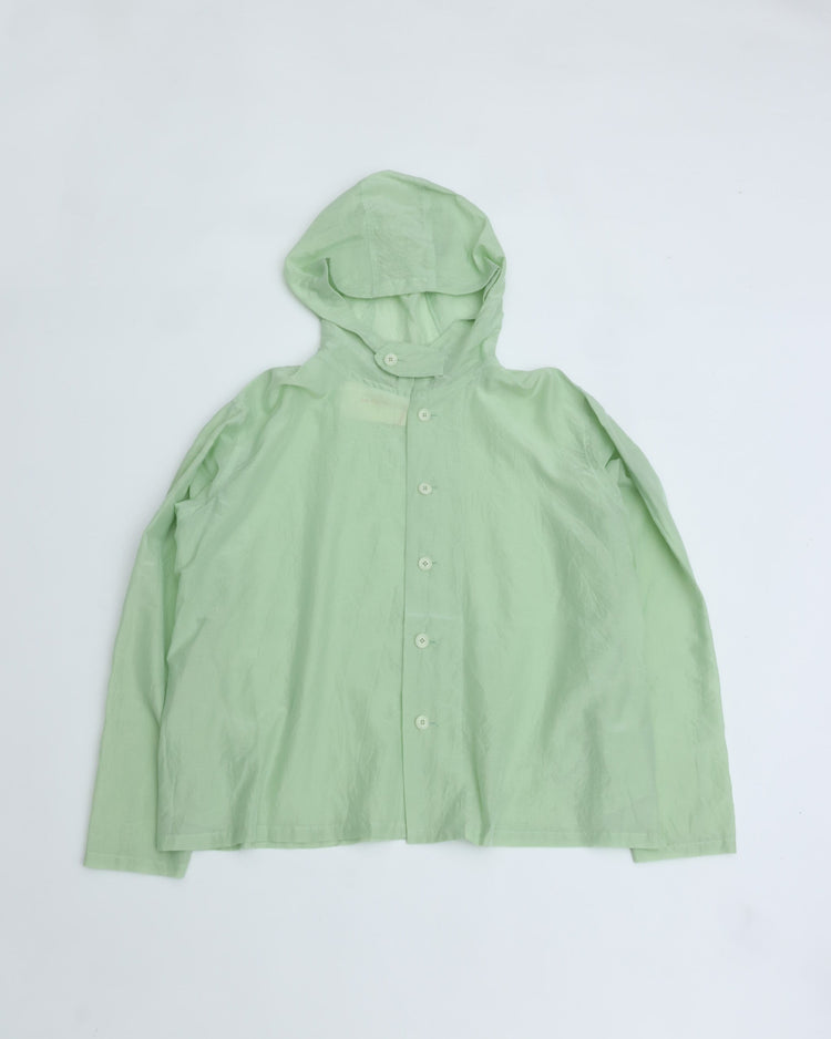 MEYAME  COTTON SILK HOODED JACKET GREEN