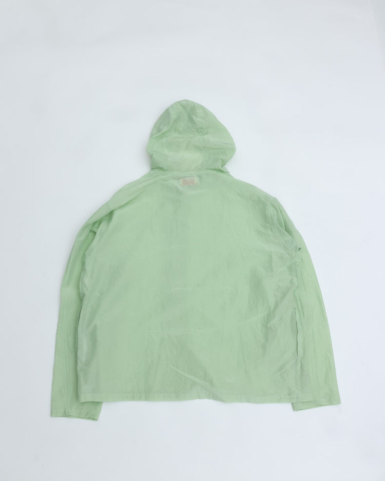MEYAME  COTTON SILK HOODED JACKET GREEN
