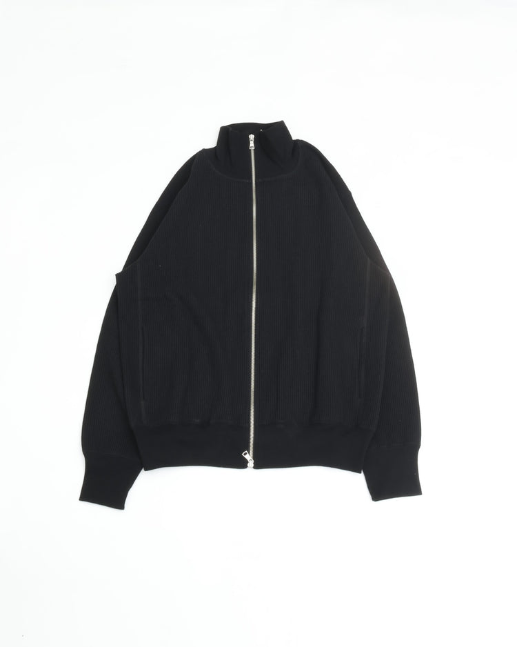 A VONTADE   Big Waffle Drivers Zip Cardigan VTD-0602-CS BLACK