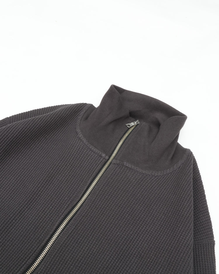A VONTADE   Big Waffle Drivers Zip Cardigan VTD-0602-CS CHARCOAL