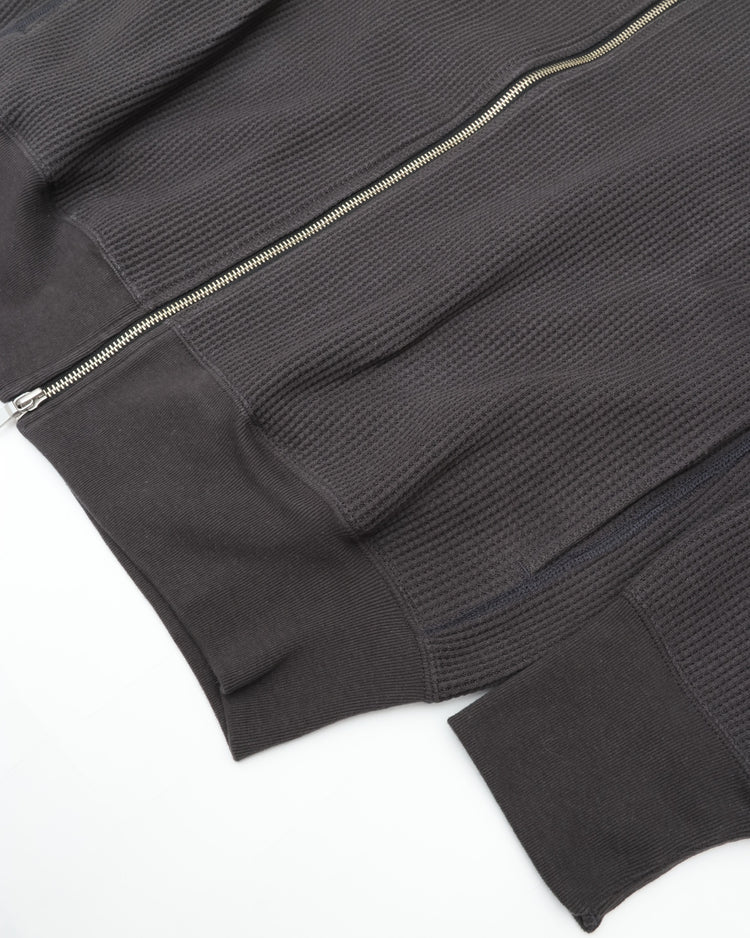 A VONTADE   Big Waffle Drivers Zip Cardigan VTD-0602-CS CHARCOAL