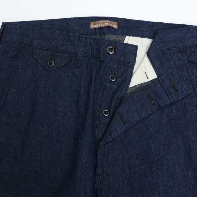 WORKERS Officer Trousers Regular Fit 8oz GR Back Denim