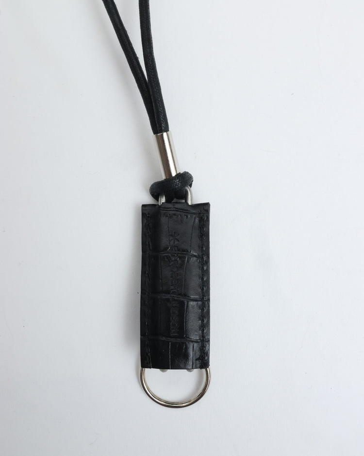 ED ROBERT JUDSON  CLIX spring clip neck holder C/#050 black croco grain