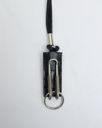 ED ROBERT JUDSON  CLIX spring clip neck holder C/#050 black croco grain