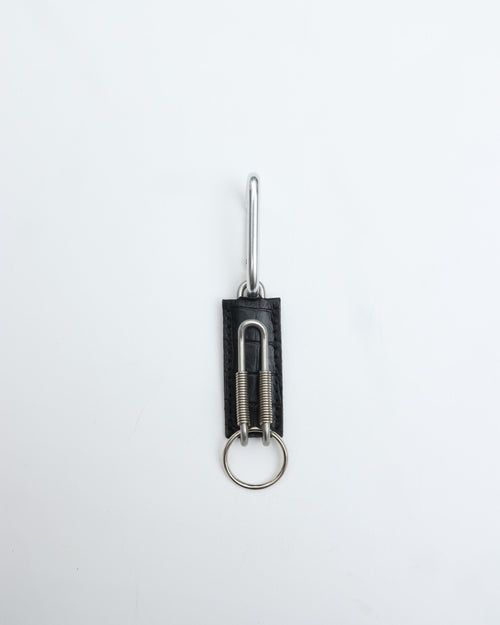 ED ROBERT JUDSON  CLIX spring clip key holder C/#050 black    croco grain