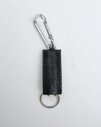 ED ROBERT JUDSON  CLIX spring clip key holder C/#050 black    croco grain