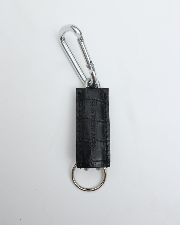 ED ROBERT JUDSON  CLIX spring clip key holder C/#050 black    croco grain