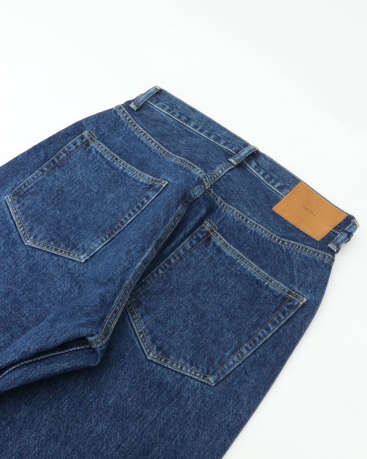 HATSKI  Buckle Denim Trousers Washi Denim Black DENIM05-W