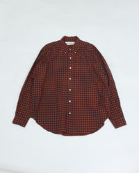 THE SHINZONE  WASHED CHECKED DADDY SHIRT 34 ORANGE