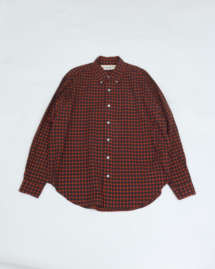 THE SHINZONE  WASHED CHECKED DADDY SHIRT 34 ORANGE