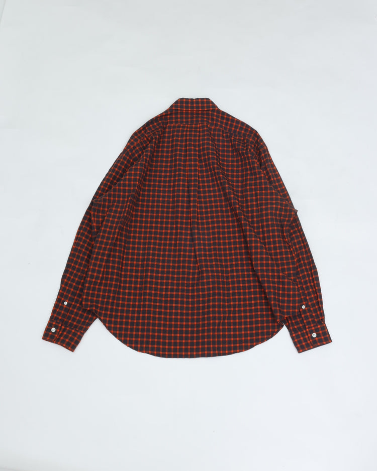 THE SHINZONE  WASHED CHECKED DADDY SHIRT 34 ORANGE