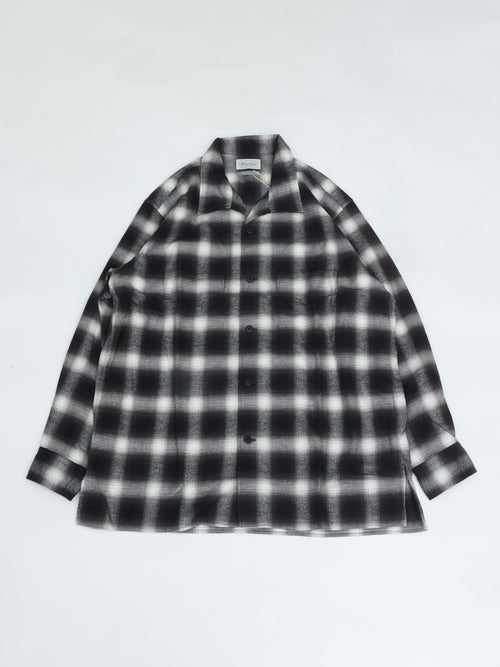 Marvine Pontiak Shirt Makers Open Collar SH Black×White Ombre MPSM-1921S