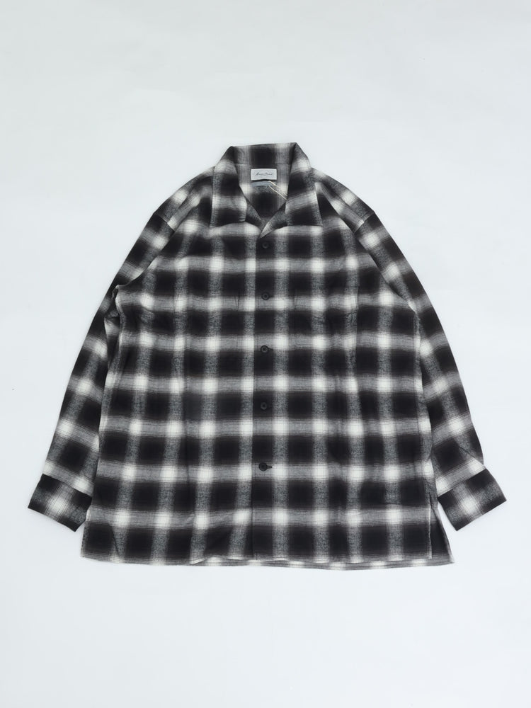 Marvine Pontiak Shirt Makers Open Collar SH Black×White Ombre MPSM-1921S