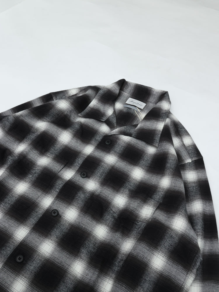 Marvine Pontiak Shirt Makers Open Collar SH Black×White Ombre MPSM-1921S