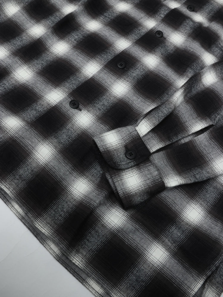 Marvine Pontiak Shirt Makers Open Collar SH Black×White Ombre MPSM-1921S