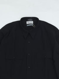 Marvine Pontiak Shirt Makers Military Work SH Black Gabardine MPSM-1905S