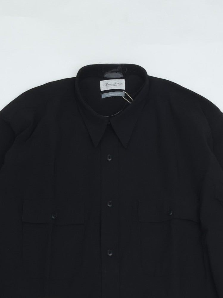Marvine Pontiak Shirt Makers Military Work SH Black Gabardine MPSM-1905S