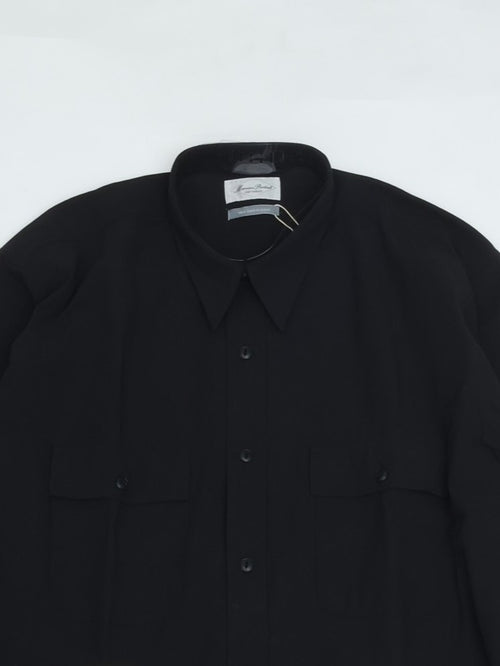 Marvine Pontiak Shirt Makers Military Work SH Black Gabardine MPSM-1905S