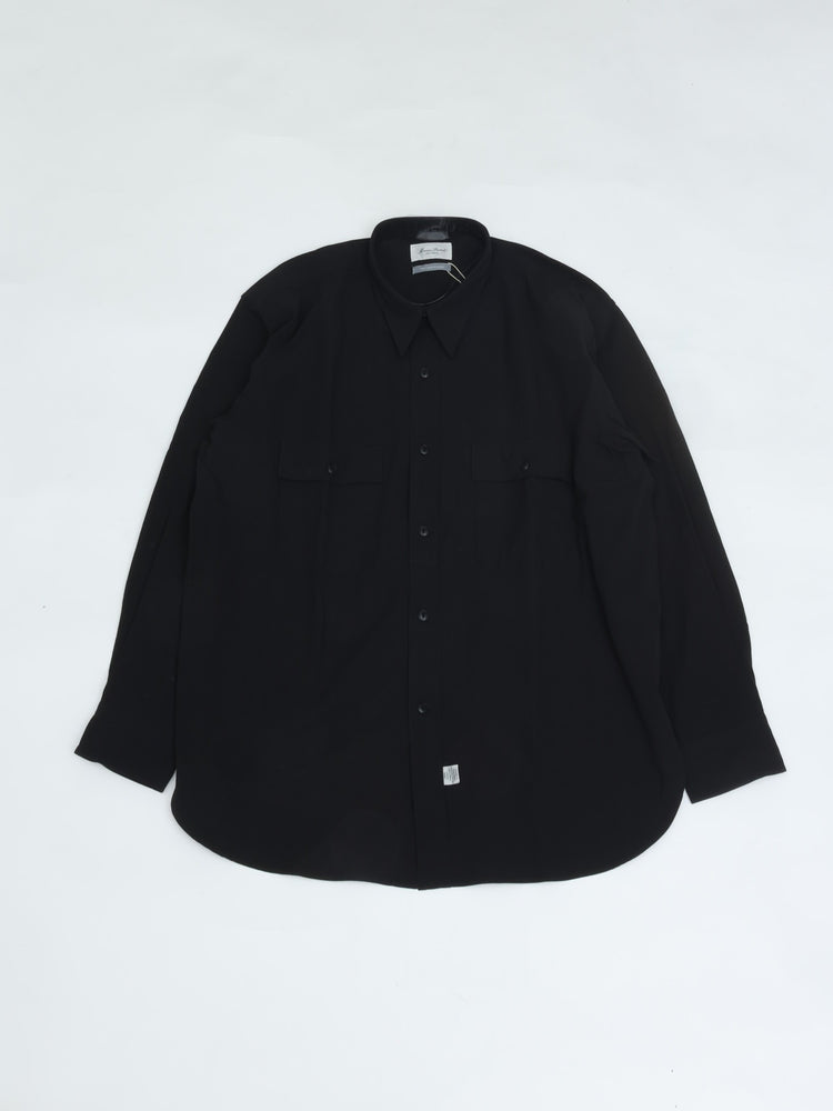 Marvine Pontiak Shirt Makers Military Work SH Black Gabardine MPSM-1905S