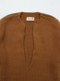 MEYAME  LONG SLIT KNIT CAMEL