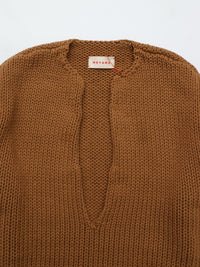 MEYAME LONG SLIT KNIT CAMEL