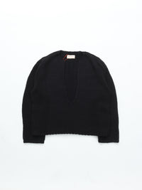 MEYAME  LONG SLIT KNIT BLACK