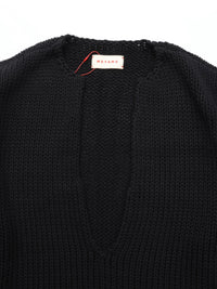 MEYAME  LONG SLIT KNIT BLACK