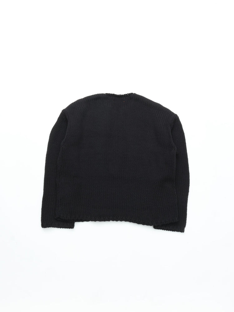 MEYAME  LONG SLIT KNIT BLACK