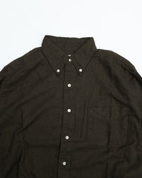 orslow STANDARD BUTTON DOWN SHIRT SOFT SUBTLY BRUSHED MINI CHECK COFFEE BROWN