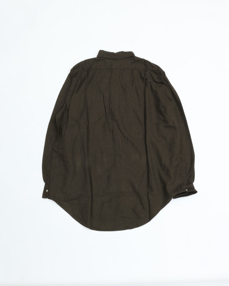 orslow STANDARD BUTTON DOWN SHIRT SOFT SUBTLY BRUSHED MINI CHECK COFFEE BROWN