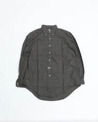 orslow STANDARD BUTTON DOWN SHIRT SOFT SUBTLY BRUSHED MINI CHECK CHARCOAL GRAY