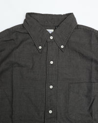 orslow STANDARD BUTTON DOWN SHIRT SOFT SUBTLY BRUSHED MINI CHECK CHARCOAL GRAY
