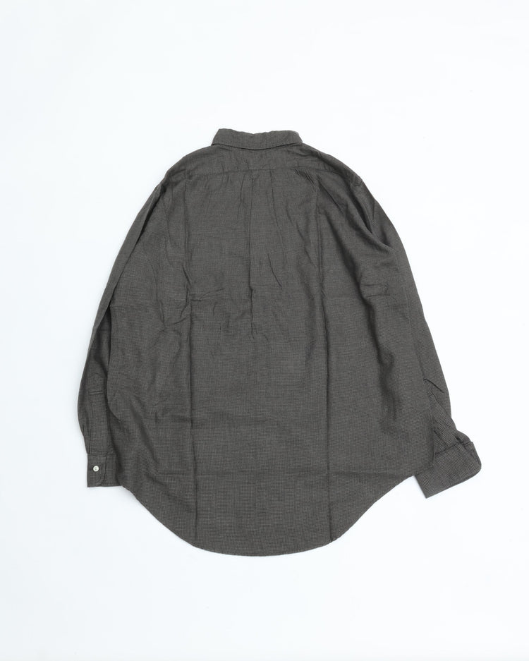 orslow STANDARD BUTTON DOWN SHIRT SOFT SUBTLY BRUSHED MINI CHECK CHARCOAL GRAY