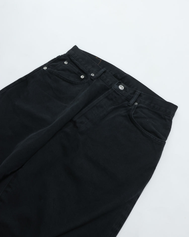 HATSKI  Buckle Denim Trousers Washi Denim Black DENIM05-W