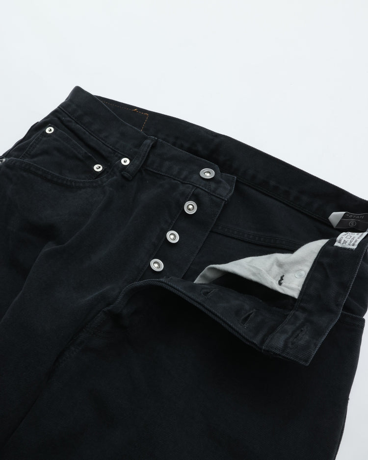 HATSKI  Buckle Denim Trousers Washi Denim Black DENIM05-W