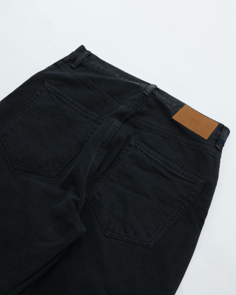 HATSKI  Buckle Denim Trousers Washi Denim Black DENIM05-W