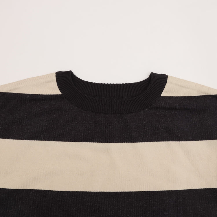 maillot / Wide Border Long-Tee (ワイドボーダーロングTee) MAK-21222 CHARCOAL*SILVER