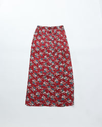 THE SHINZONE / FLOWER BOUQUET PRINTED SATIN SKIRT 24 RED
